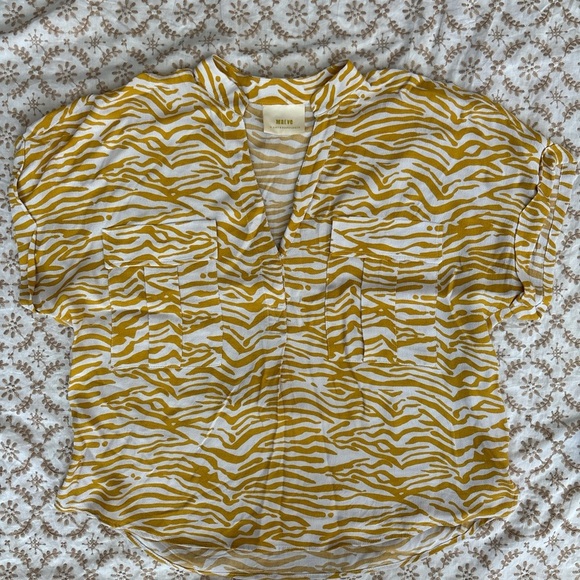 Maeve Yellow and White Zebra Print Tunic - Picture 2 of 5
